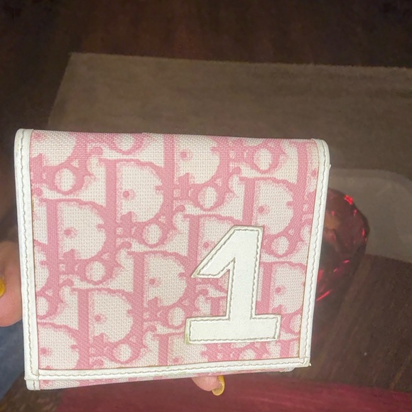 AUTHENTIC CHRISTIAN DIOR PINK NO 1 TROTTER BIFOLD COMPACT WALLET - Picture 1 of 9